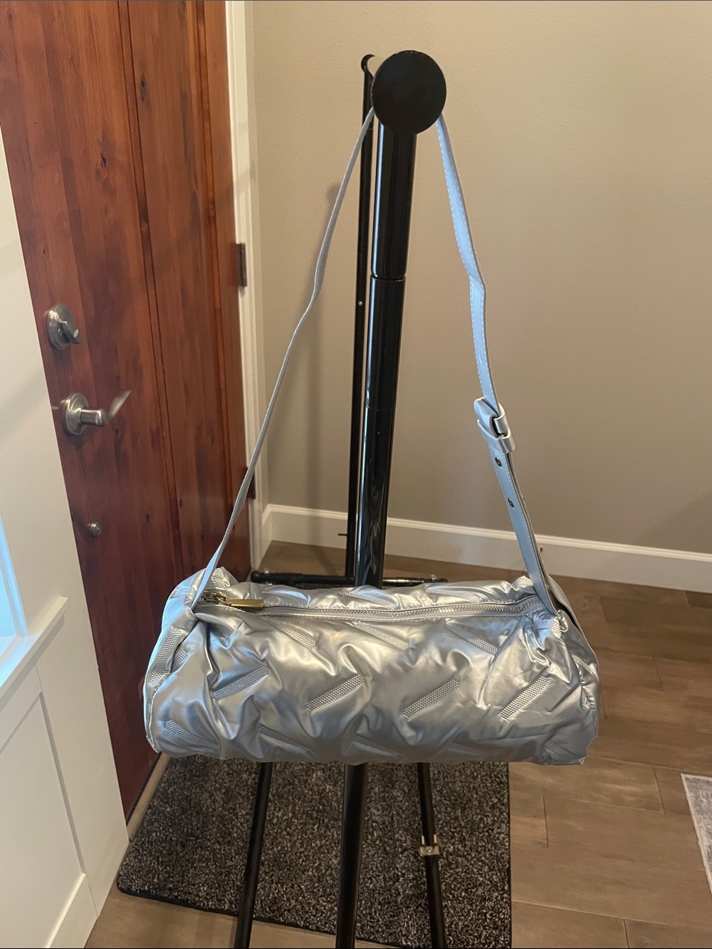 Silver Quilted Shoulder Bag - Women